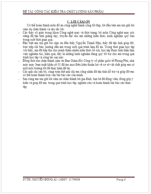 Đồ án công nghệ may thời trang đề tài kiểm tra chất lượng sản phẩm may