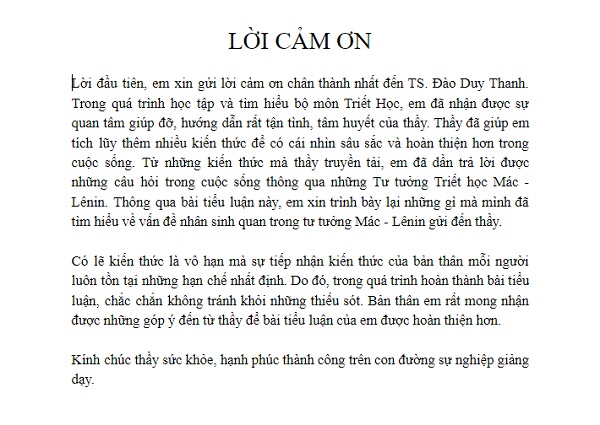 lời cảm ơn luận văn thạc sĩ